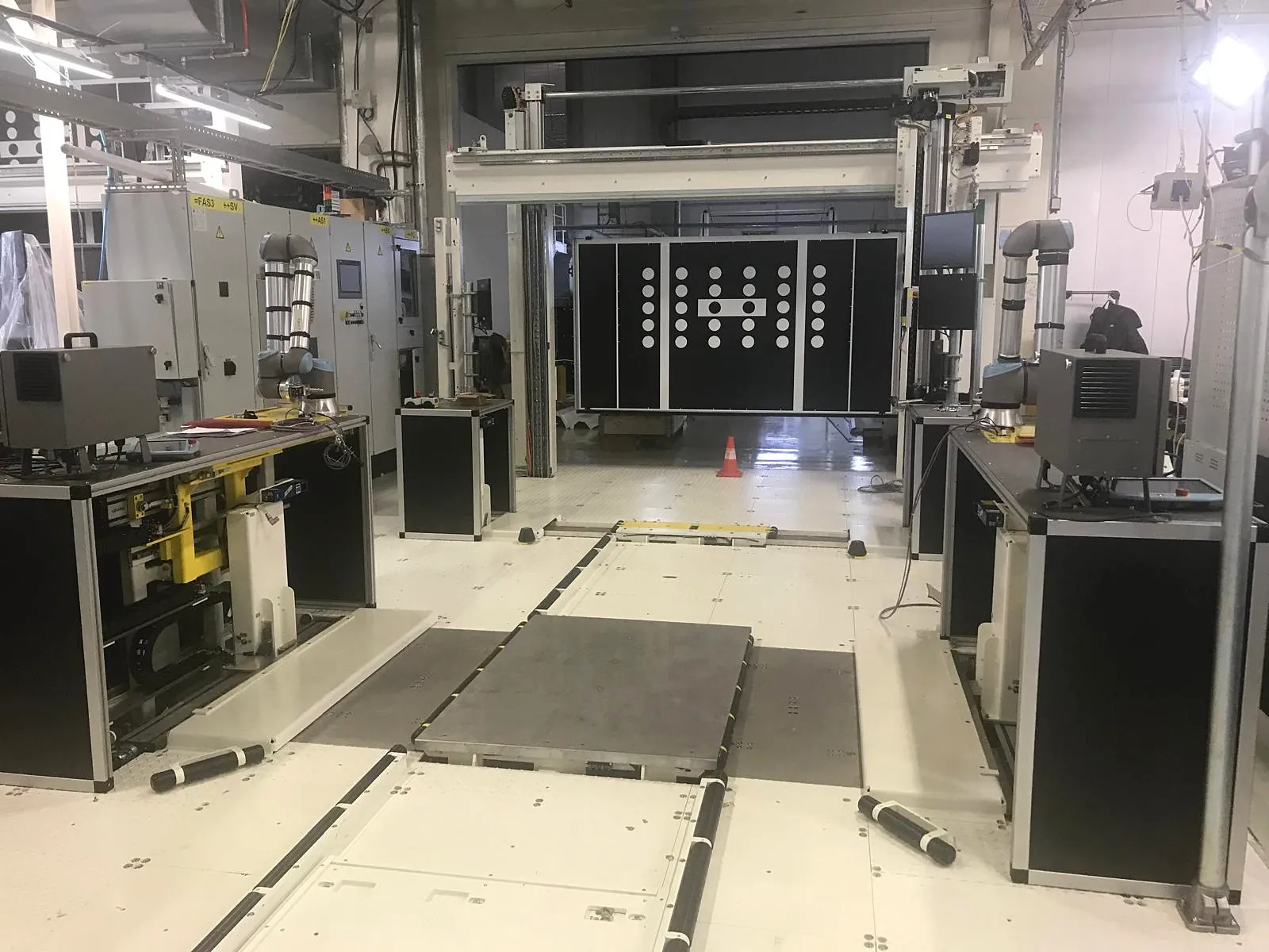 Automotive production line with installed cabling